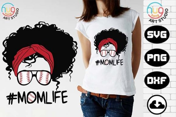 Baseball Mom Life, Messy Bun, Momlife Graphics and T-Shirt Designs Review