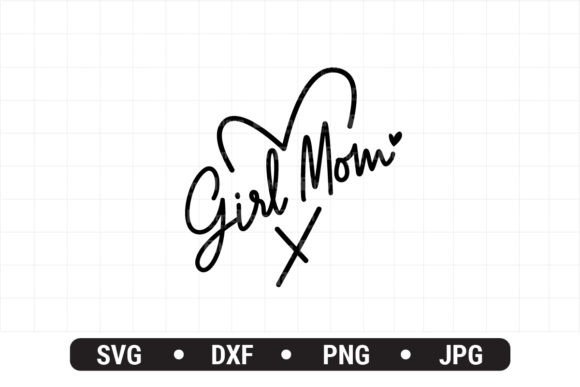 Girl Mom Wavy Text Svg Sublimation Png Graphics and T-Shirt Designs