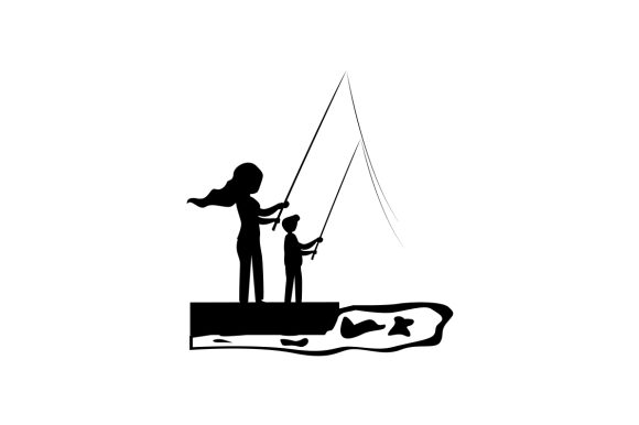 Mom and Son Fishing Silhouette: A Crafts and Hobbies Design Review