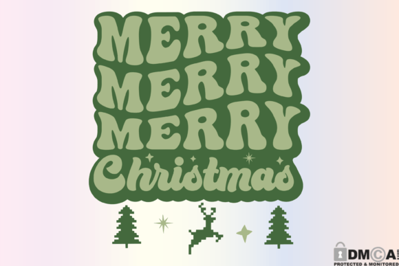 Retro Merry Merry Christmas Svg PNG Graphics and Print Templates Review