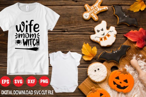 Wife Mom Witch Halloween Svg T-Shirt , Graphics and T-Shirt Designs Review